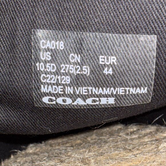 Coach Camouflage Camo Espadrilles Slip-On Flat Jute Sole Men's 10.5 - NWOT - Picture 9 of 9